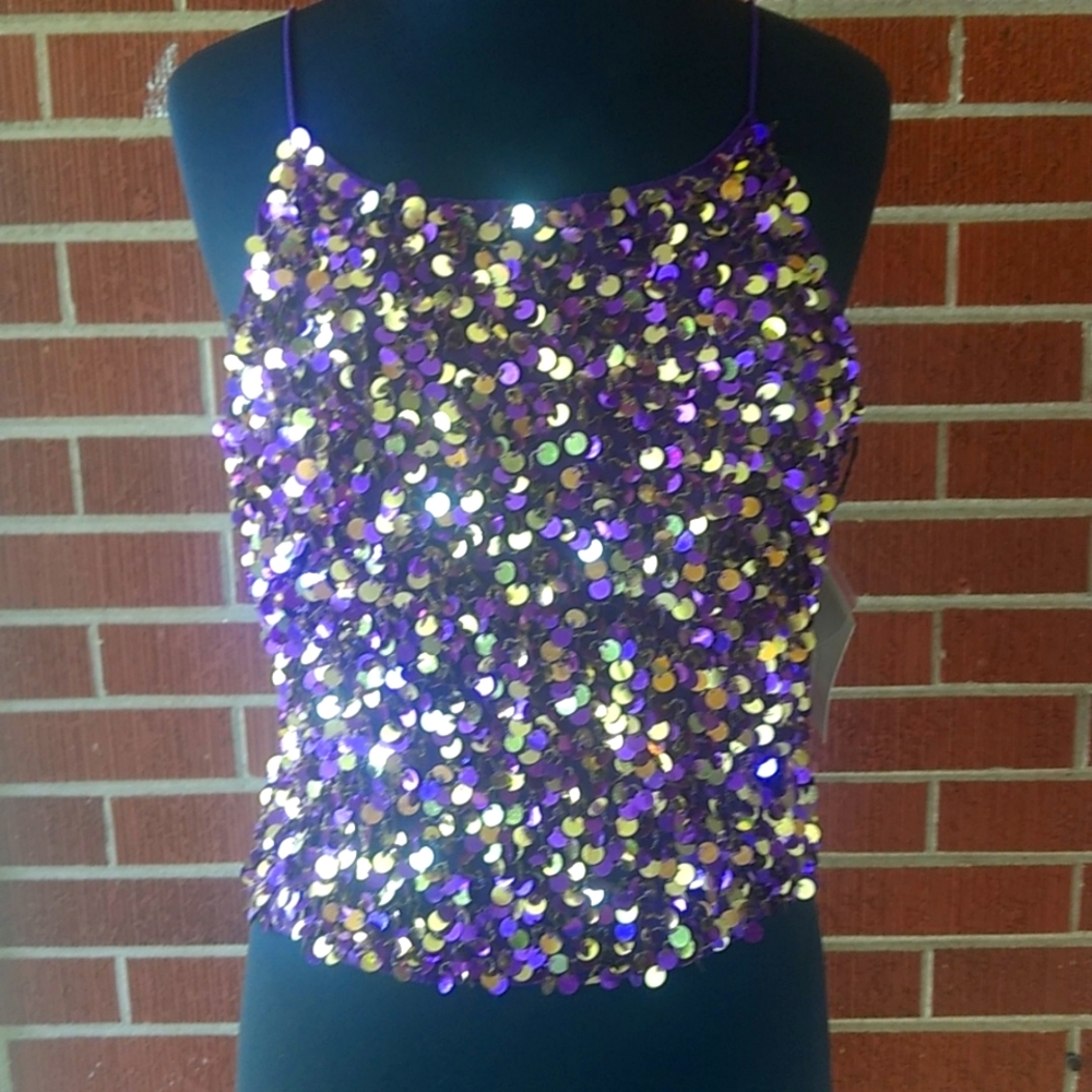 Vintage 90s Sequin Top with Tags by Laurence Kazar
